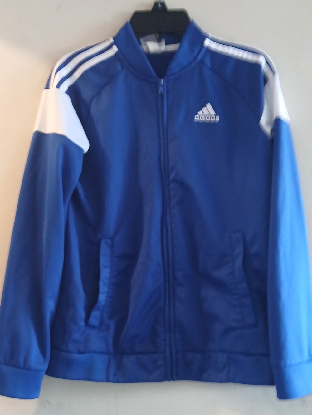 adidas Kids Royal Blue Track Jacket with White Stripes